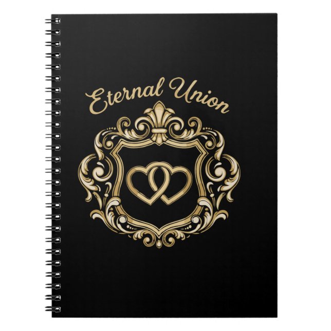 Carnet Blason de mariage Union Éternelle Or Élégant | Orn (Devant)