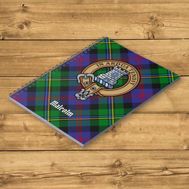 Carnet Blason du clan Malcolm sur tartan (Créateur téléchargé)