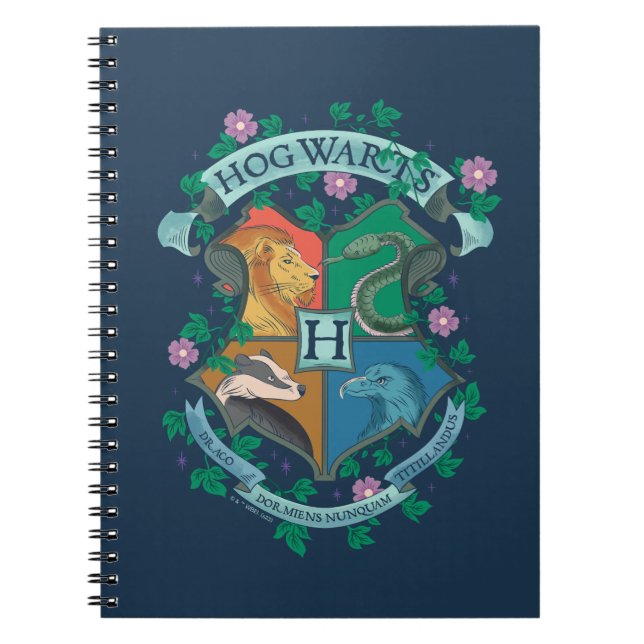 Carnet Blason floral HOGWARTS™ (Devant)