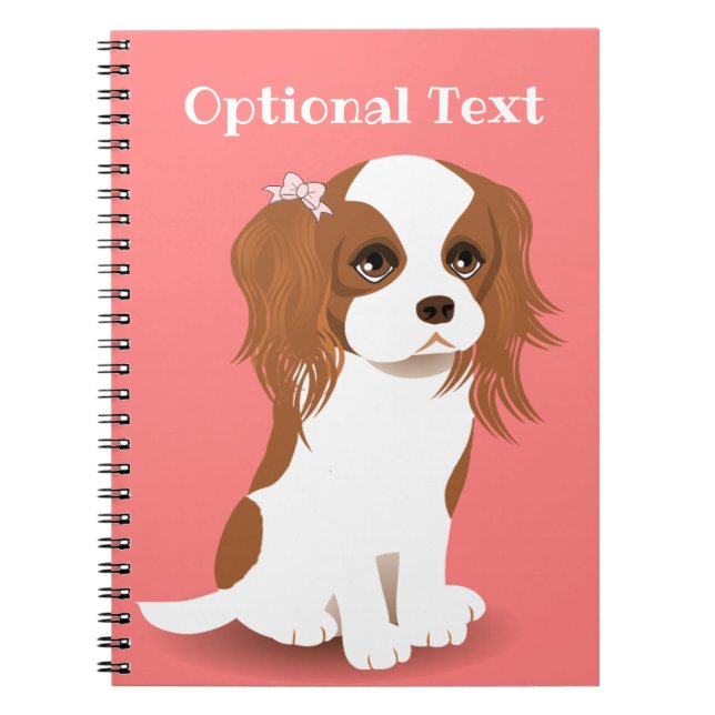 Carnet Blenheim Cavalier King Charles Spaniel rose (Devant)