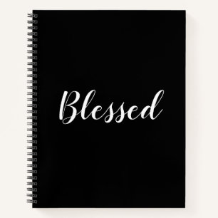 Carnet Blessé noir blanc script personnalisé texte él