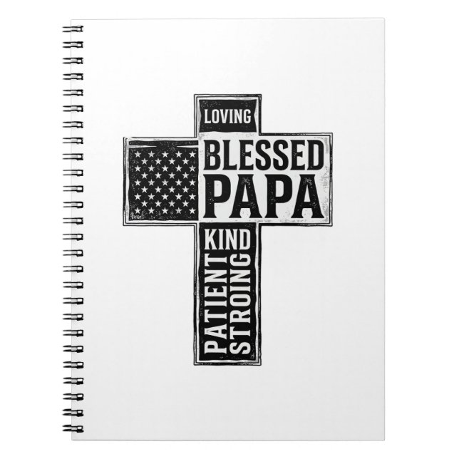 Carnet Blessed Papa Cross Christian Vintage Typography De (Devant)