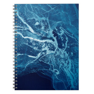 Carnet Bleu Abstrait. Bleu et blanc Blots. Effacer