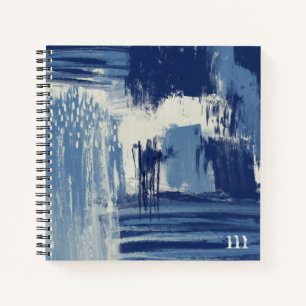 Carnet Bleu Abstrait et ivoire