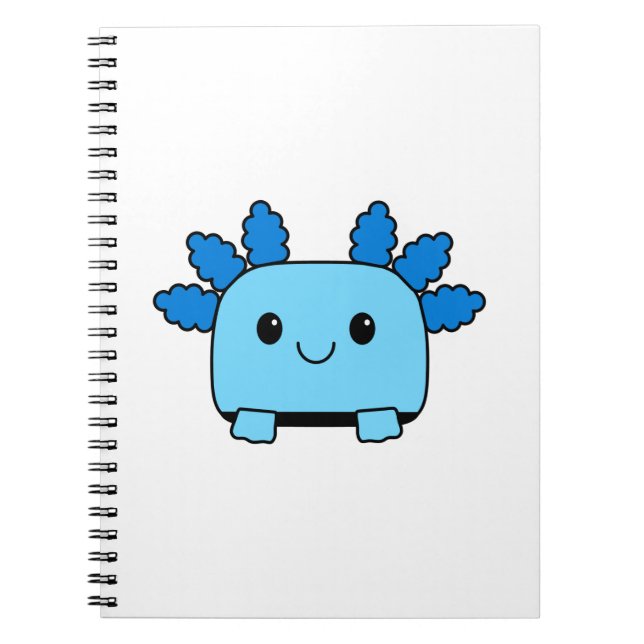 Carnet bleu Axolotl mignon (Devant)