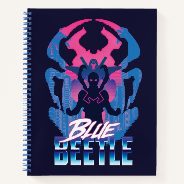 Carnet Bleu Beetle Rétrowave contre graphique (Devant)