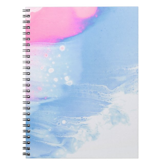 Carnet Bleu blanc et rose abstrait (Devant)