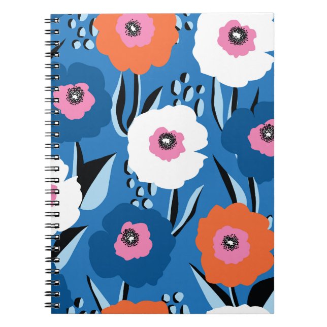 Carnet Bleu Blanc Rouge : Scandinave Florale. (Devant)