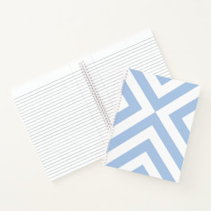 Carnet bleu-clair et blanc de chevrons