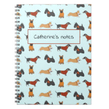 Carnet bleu clair pour petit chien Motif