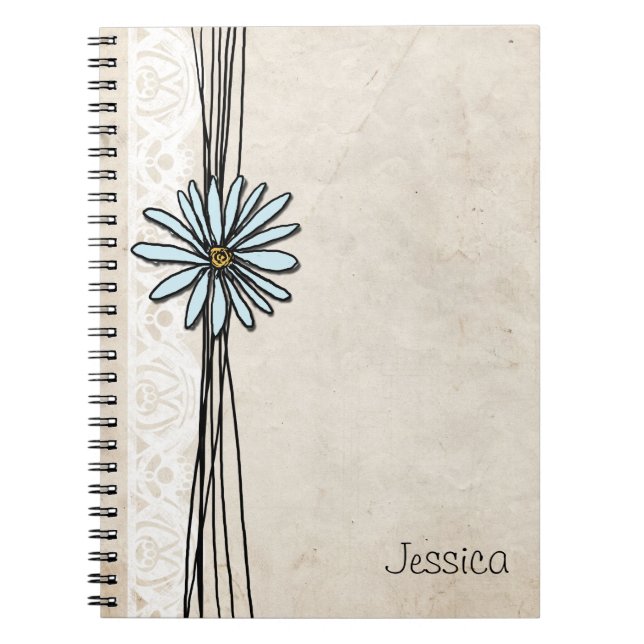 Carnet Bleu clair Vintage (Devant)