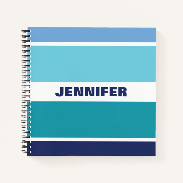 Carnet Bleu cool Et Blancs (Devant)