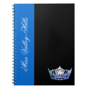 Carnet bleu de couronne de style de Mlle Amérique