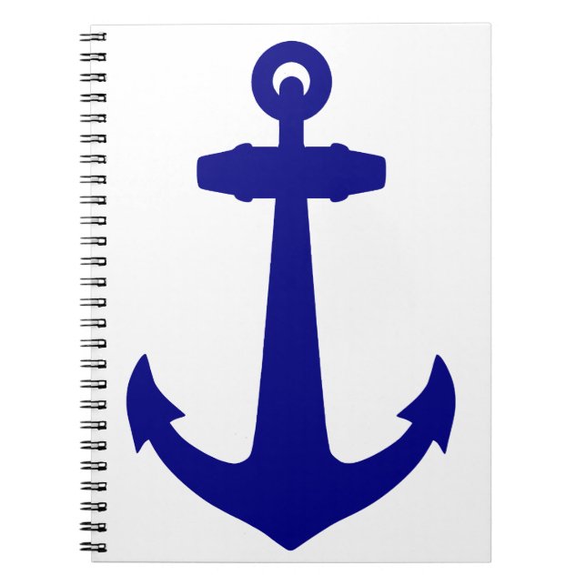Carnet Bleu de la marine sur l'Ancre côtière blanche (Devant)