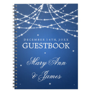Carnet Bleu de scintillement de ficelle de Guestbook de