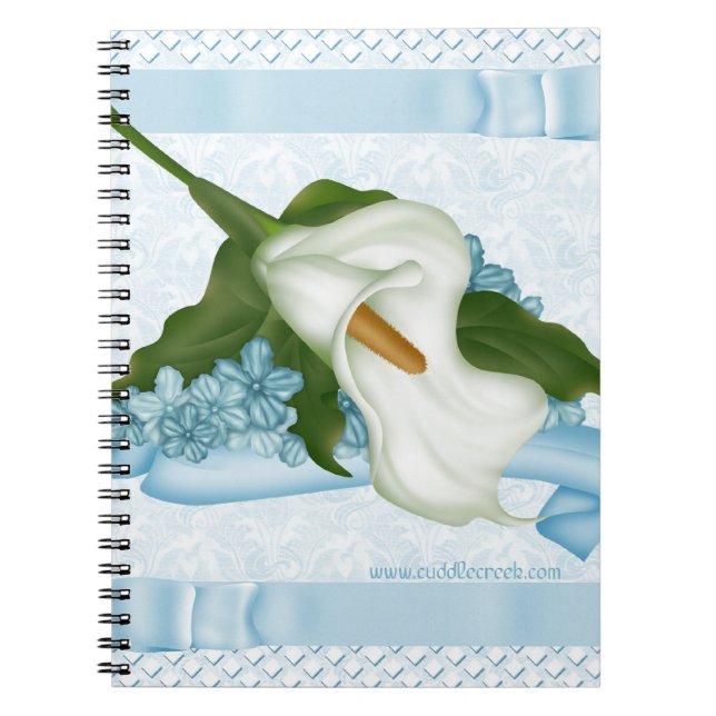 Carnet bleu de zantedeschia (Devant)