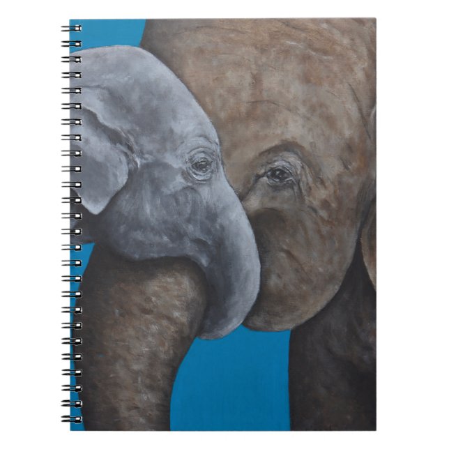 Carnet bleu Elphant et Enfant (Devant)