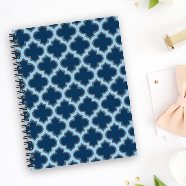 Carnet Bleu et Bébé Bleu Trellis, treillis, Quatrefoil (Créateur téléchargé)