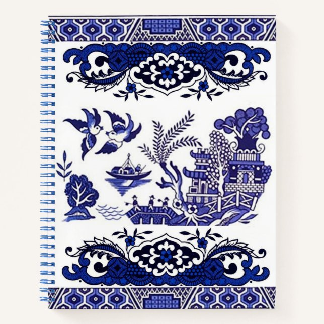 Carnet Bleu et blanc Chine bleu Willow Design (Devant)