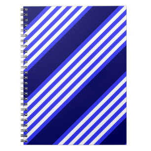 Carnet Bleu et blanc cinq bandes motif