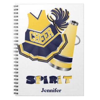 Carnet bleu et jaune de pom-pom girl