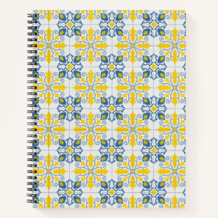 Carnet Bleu et jaune joli carrelage portugais motif