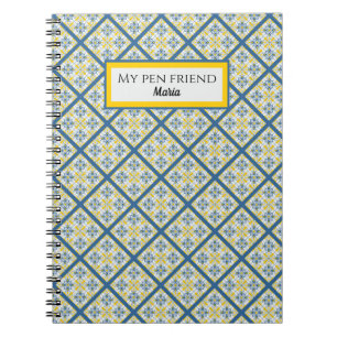 Carnet Bleu et jaune joli carrelage portugais motif