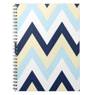 Carnet Bleu et marine jaunes Chevron