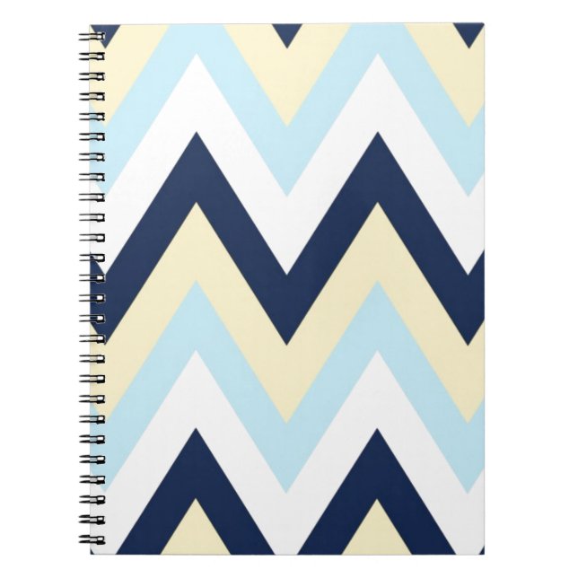 Carnet Bleu et marine jaunes Chevron (Devant)