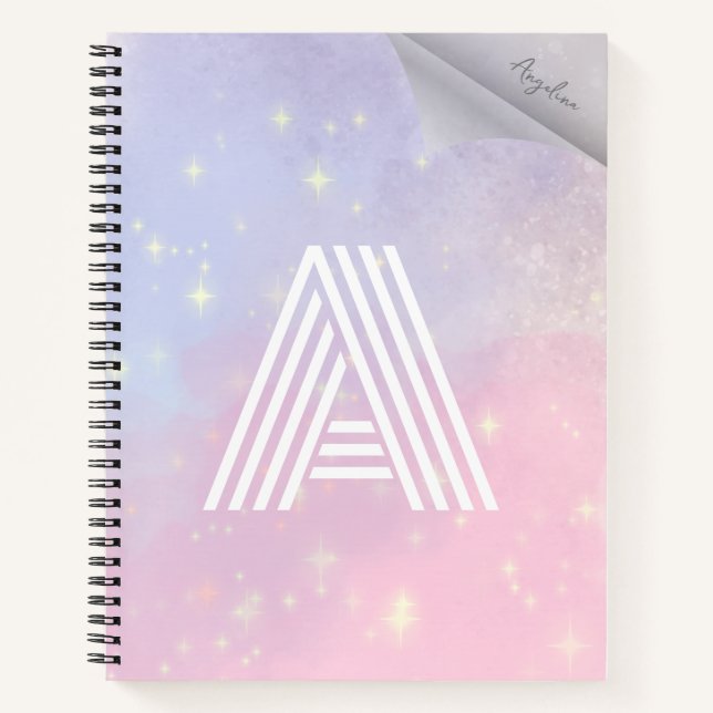 Carnet Bleu Et Rose Brush Lien Blink (Devant)