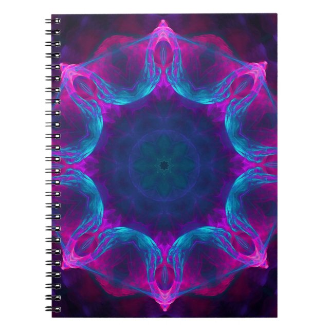 Carnet Bleu et rose néon foncé Kaleidoscope dégradé (Devant)