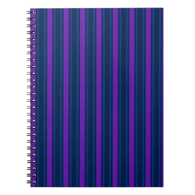 Carnet Bleu et violet bonbons rayés (Devant)
