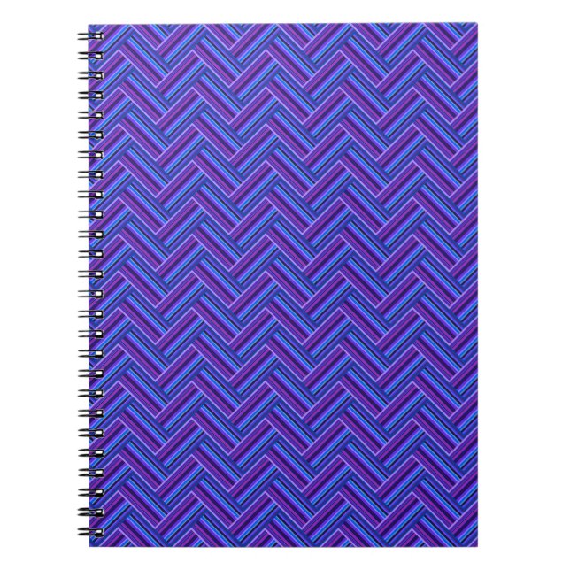 Carnet Bleu et violet rayures double tissage (Devant)