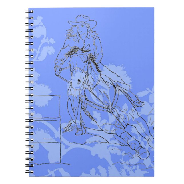 Carnet Bleu-Fleur Barrel Racer (Devant)