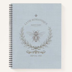 Carnet Bleu français abeille miel vintage campagne frança