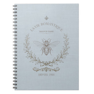 Carnet Bleu français abeille miel vintage campagne frança