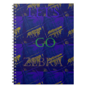 Carnet Bleu français "Let's Go Zebra" Abstrait