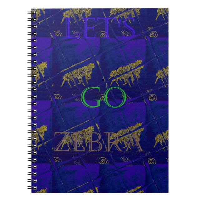 Carnet Bleu français "Let's Go Zebra" Abstrait (Devant)