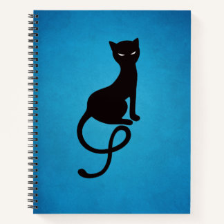 Carnet Bleu Gracieux Mal Noir Chat