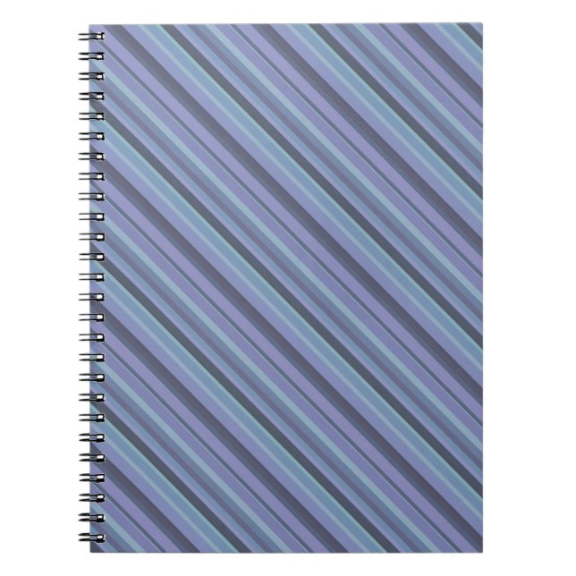 Carnet Bleu-gris bandes diagonales (Devant)
