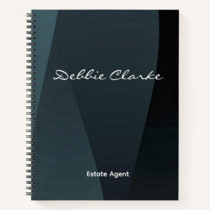 Carnet Bleu gris des vagues motif