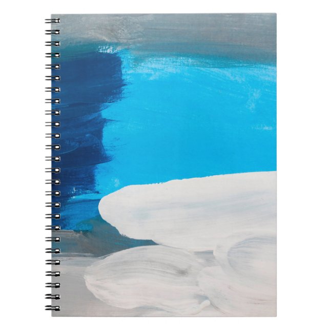 Carnet Bleu, gris et blanc Art Abstrait peinture noir (Devant)