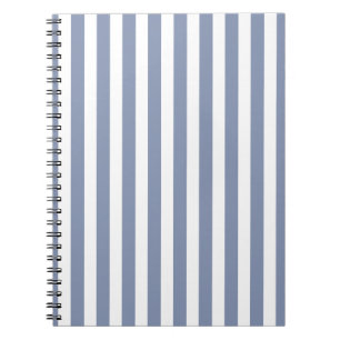 Carnet Bleu gris et blanc rayures de bonbons
