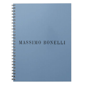 Carnet Bleu Gris Minimaliste Moderne Lisible