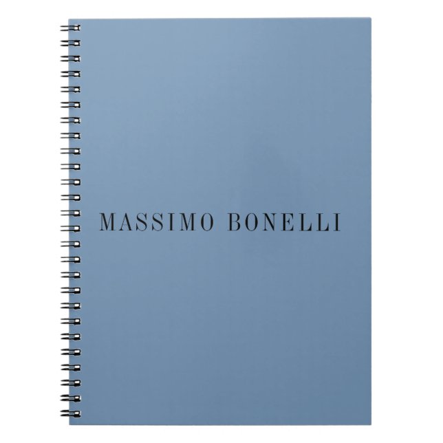 Carnet Bleu Gris Minimaliste Moderne Lisible (Devant)