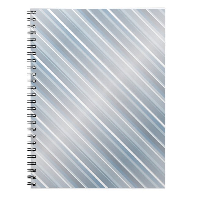 Carnet Bleu gris rayé élégant (Devant)