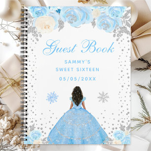 Carnet Bleu hiver Peau foncée Princesse Sweet sixteen