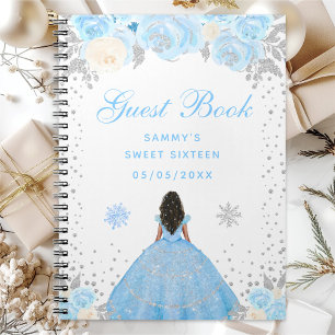 Carnet Bleu hiver Peau foncée Princesse Sweet sixteen