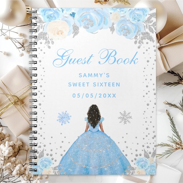 Carnet Bleu hiver Peau foncée Princesse Sweet sixteen (Créateur téléchargé)