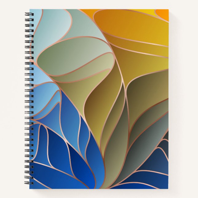 CARNET BLEU JAUNE OR VIOLET ART NOUVEAU (Devant)